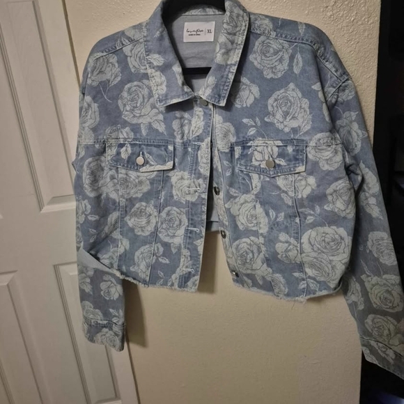 love, Fire Jackets & Blazers - LoveFire Floral Denim Jacket
